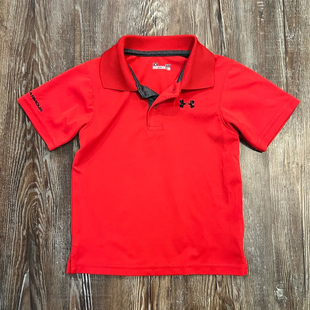 Boys Under Armour Polo | Red